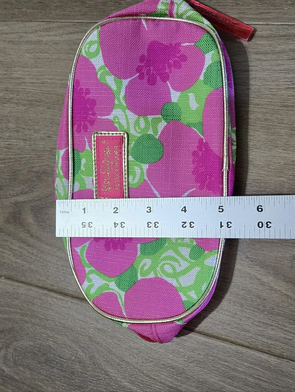 Lilly Pulitzer Cosmetic Makeup Bag for Estee Lauder Small Pink Floral 9